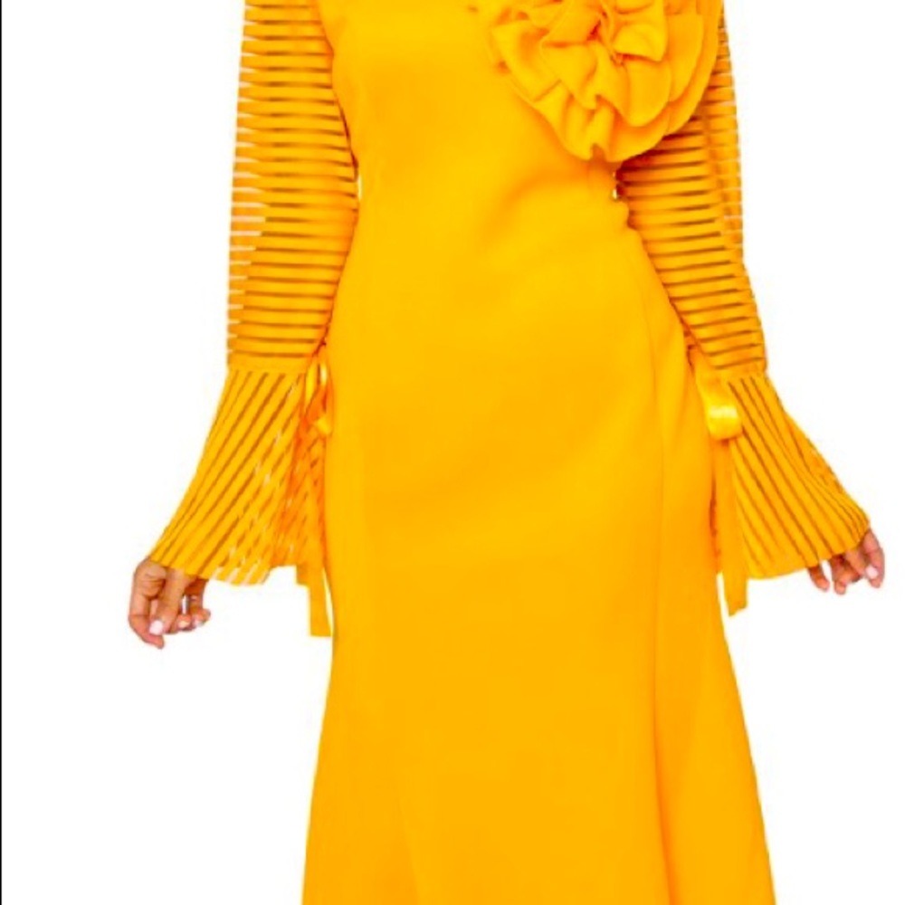 Elegant Maxi Diana Coutre Big Flower Scuba Dress